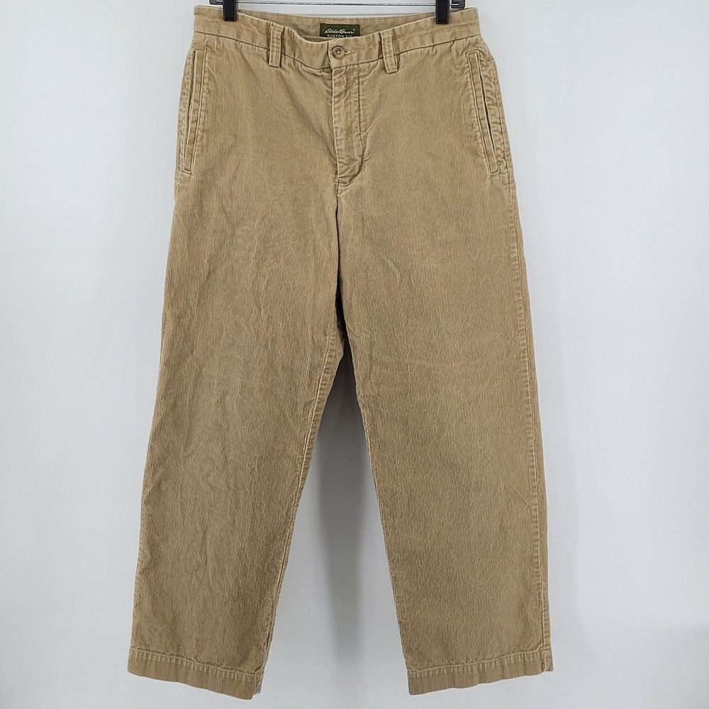 Eddie Bauer Corduroy Pants 33x30 Tan Ruston Fit Relaxed Mens